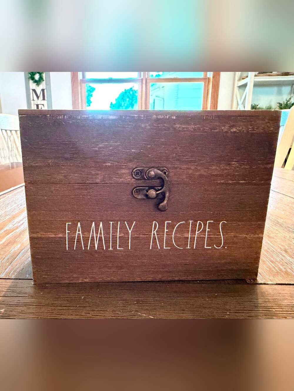 NWOT Rae Dunn "Family Recipes" Recipe Box, 7"×4"×5"